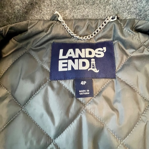 Lands' End Women's Insulated Wool Coat Grey Size 4 Petite - Picture 10 of 12